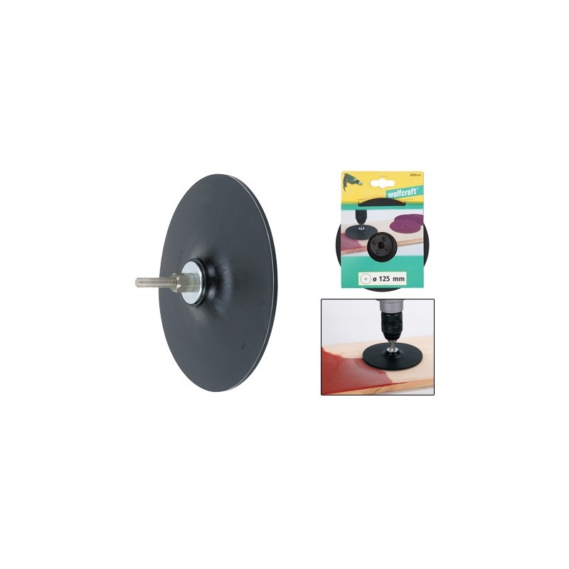 PLATO GOMA 125MM C/ VAST. 8MM 2020000 WOLFCRAFT