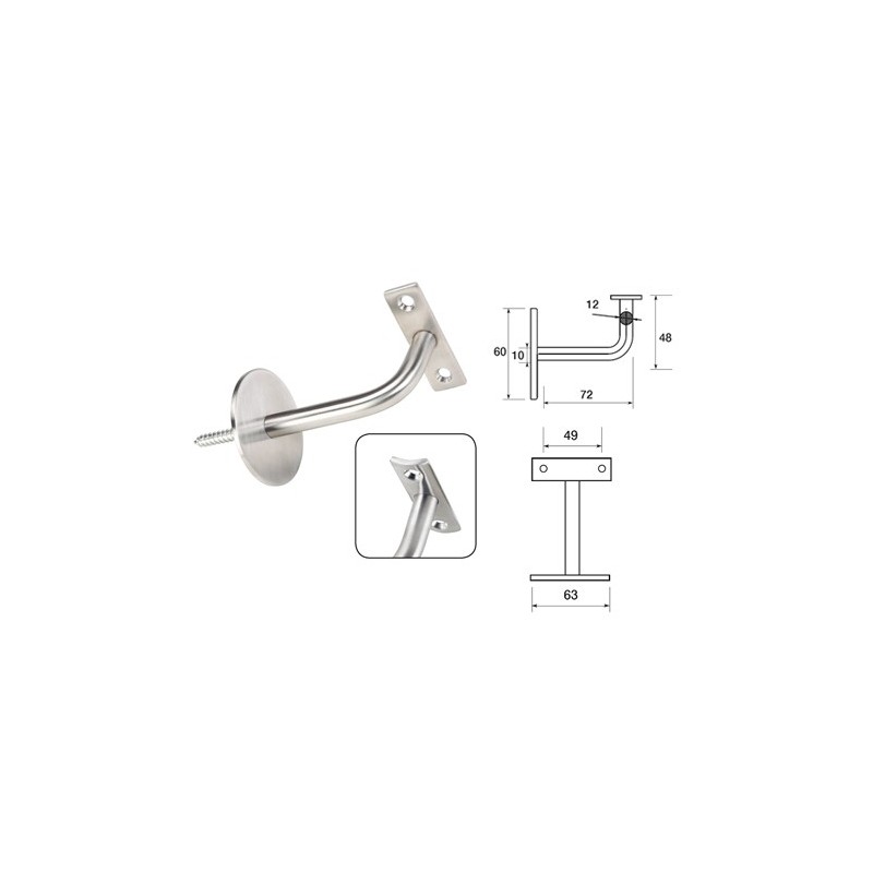 SOPORTE PASAMANO INOX 326 CURVO