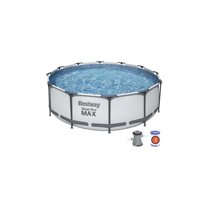 PISCINA TUBO REDONDA 366X100 C/ DEP. Y ESCALERA  56418