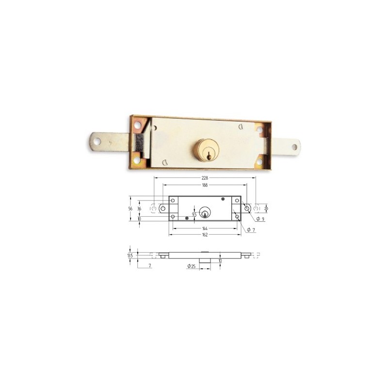 CERRADURA AGA 180 PERSIANAS