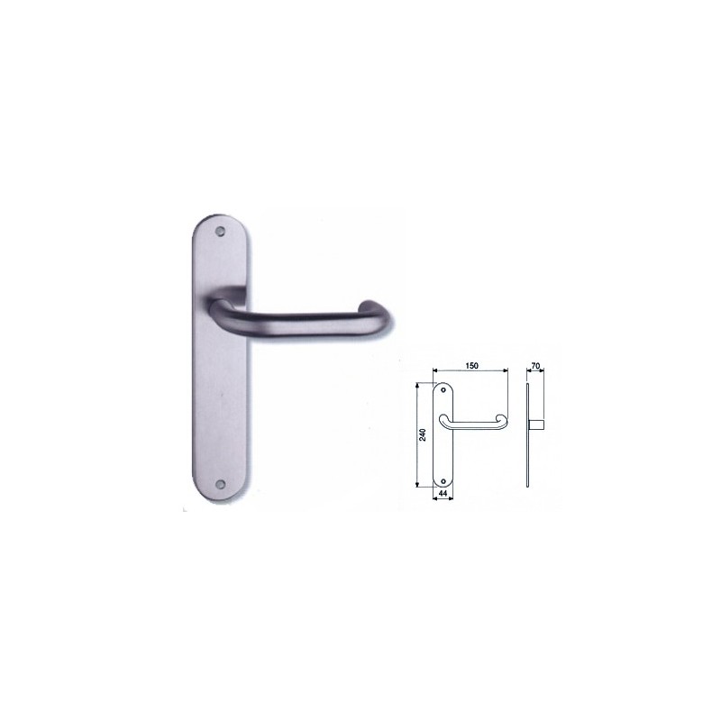 JUEGO MANIVELA DIV C/PLACA OVAL INOX 8200101