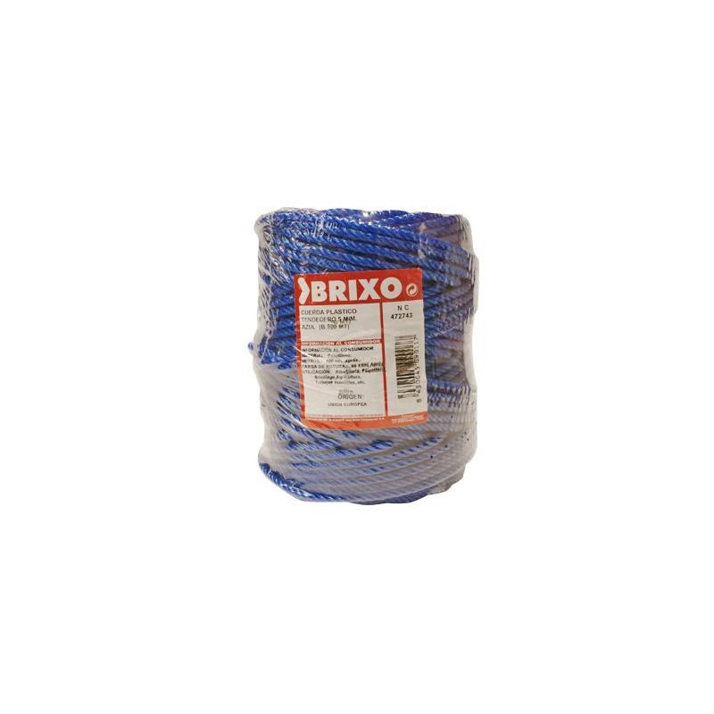 CUERDA PLASTICA TENDEDERO 5MM AZUL B/200MT