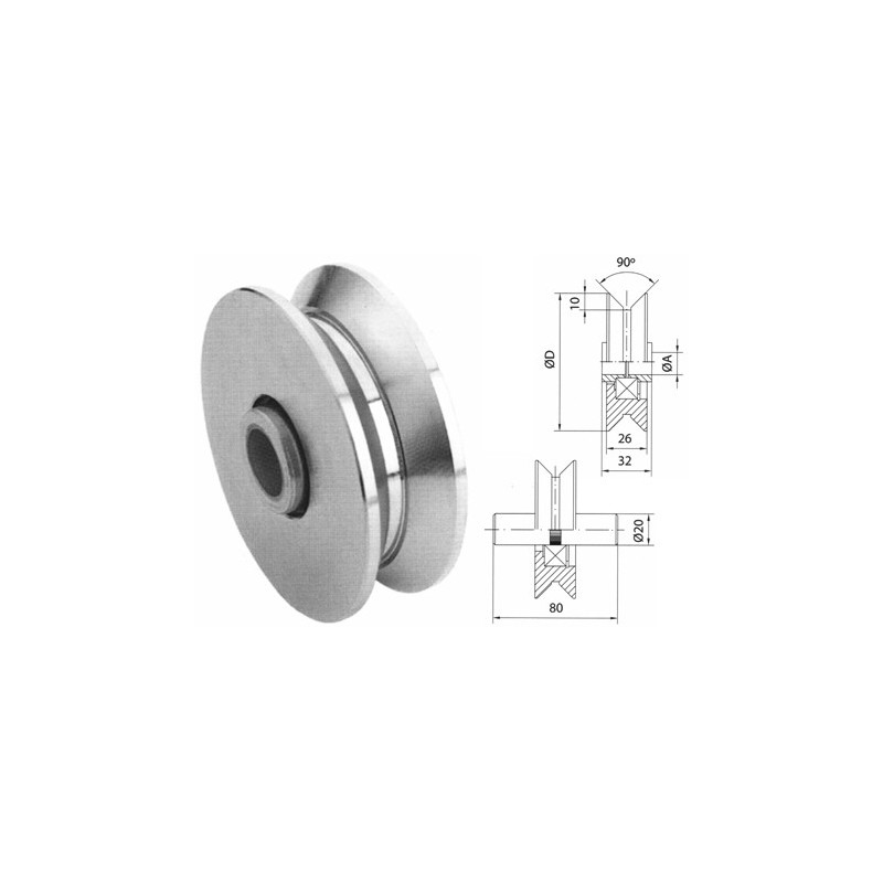 POLEA CANAL "V" 80X20MM REF.379