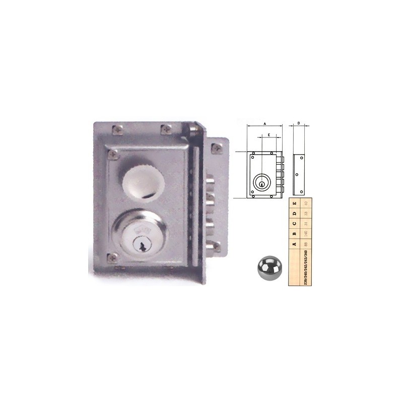CERRADURA JIS 240 IZ CROMO CON PICAPORTE