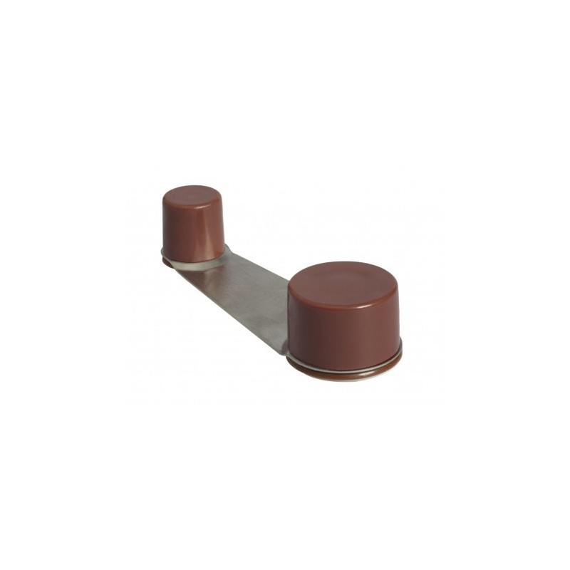TOPE RETENEDOR GIRATORIO ADHESIVO Y TORNILLO MARRON T2001M