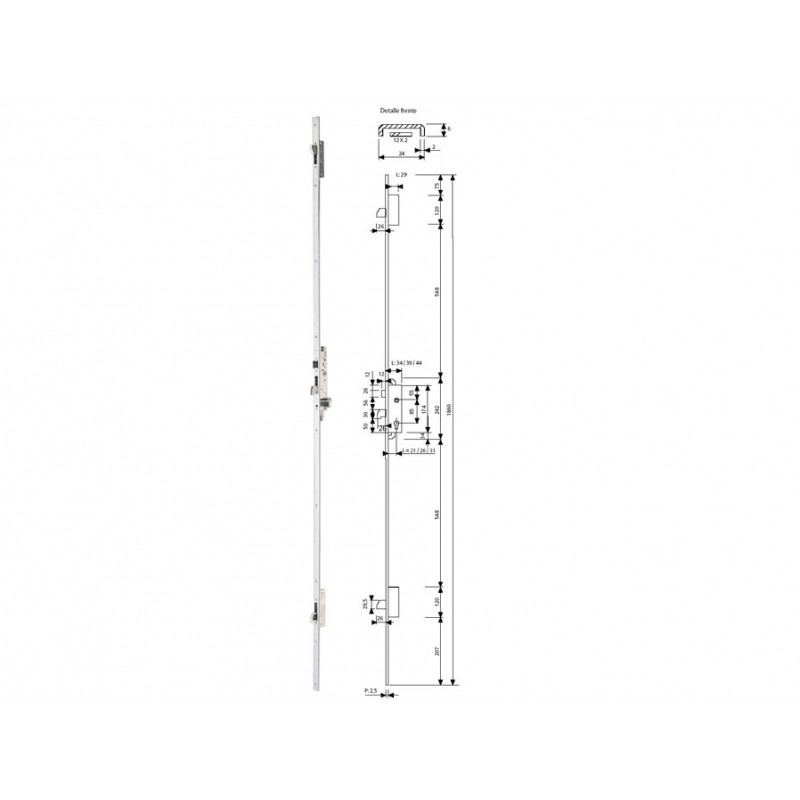 CERRADURA TESA 2230L63AI 3 PUNTOS