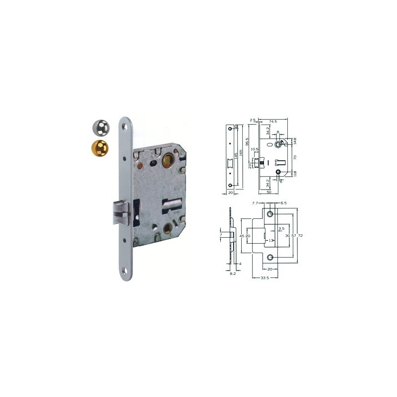 CERRADURA BRIXO UNIFICADA FL6178-70 INOX C/R SILENCIOSA