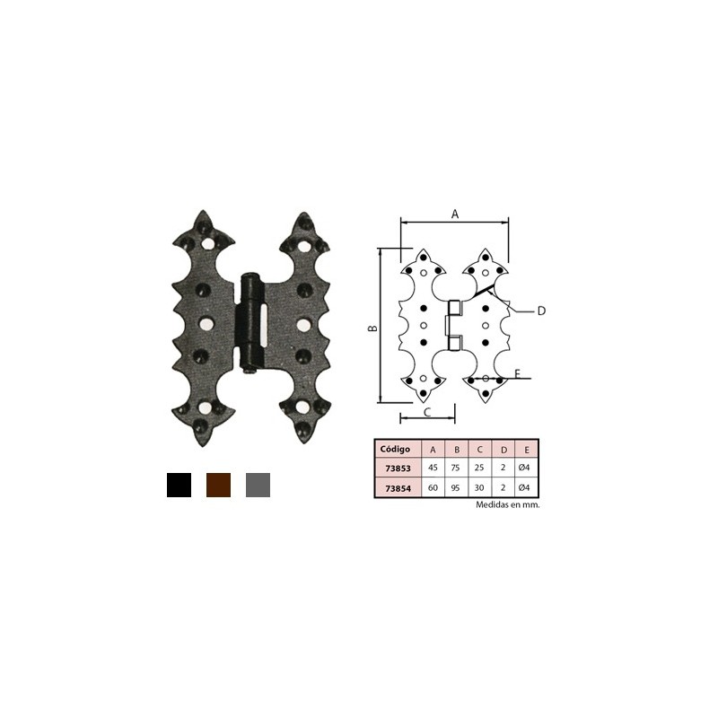 BISAGRA MARIPOSA ZORRO  60X95 73854