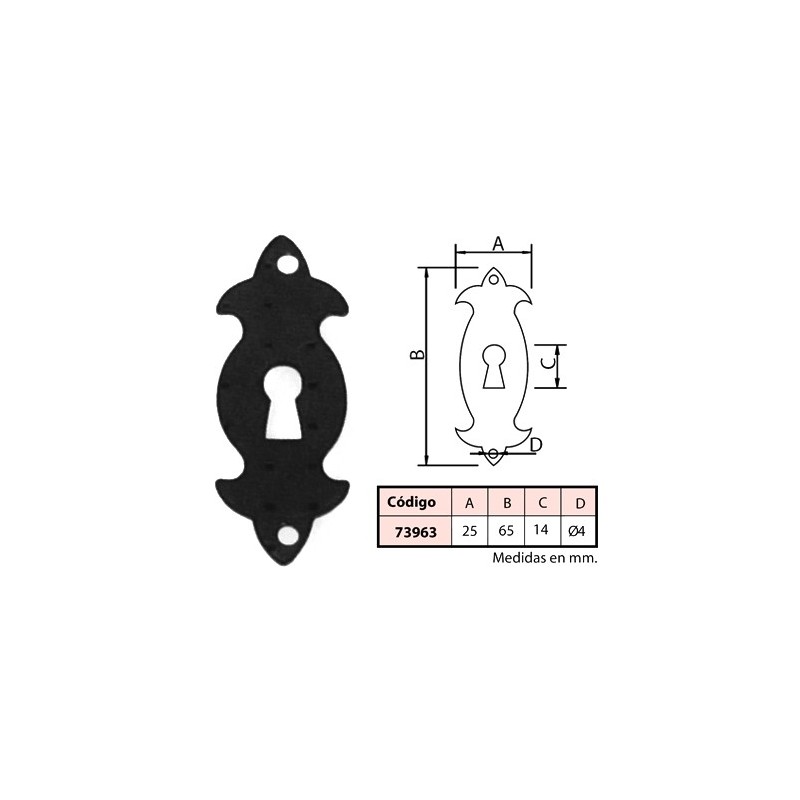 BOCALLAVE NEGRO BORJA ZORRO VERTI.25X65 MM 73963