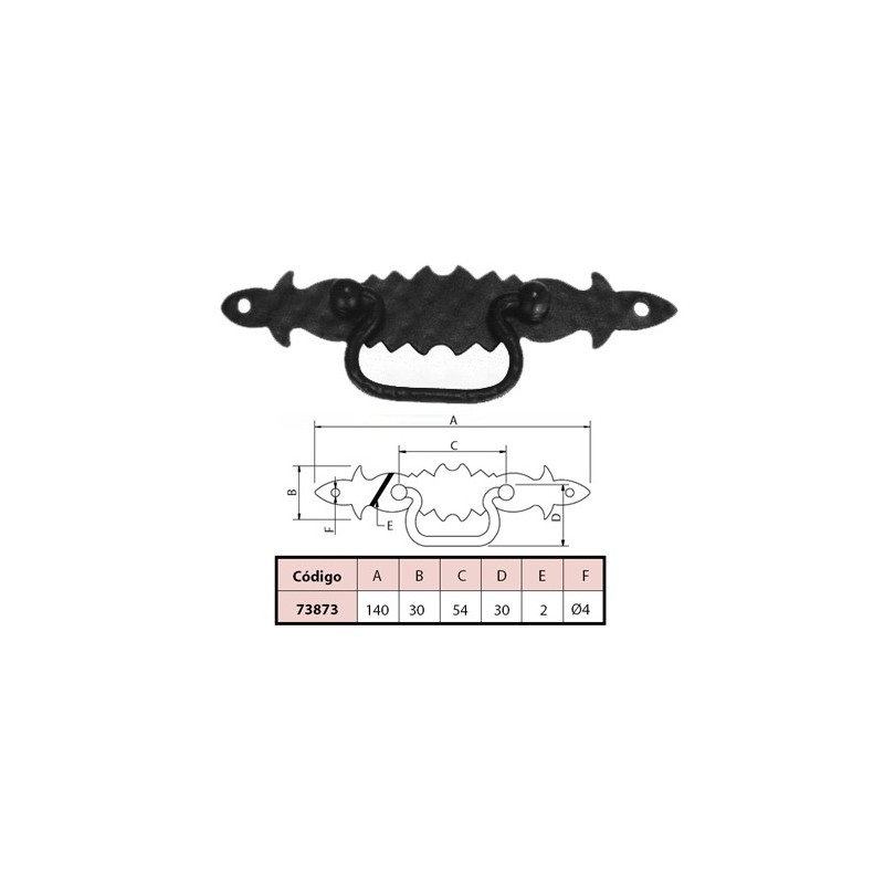 ASA CON PLACA ZORRO 140X30MM  73873