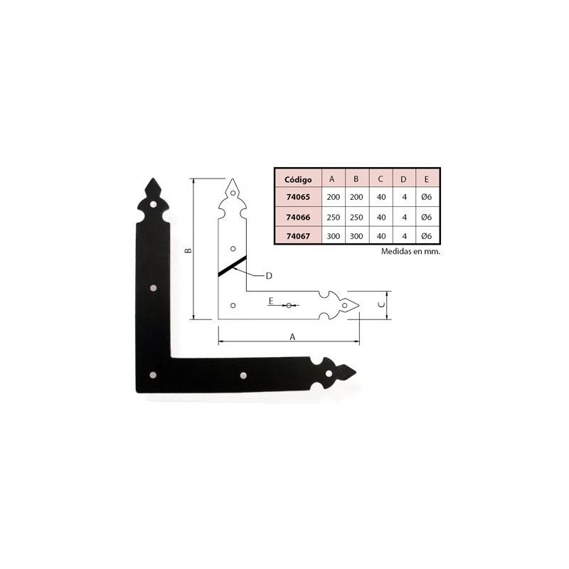 ESCUADRA PAVONADA ZORRO  300X300 REF.74067