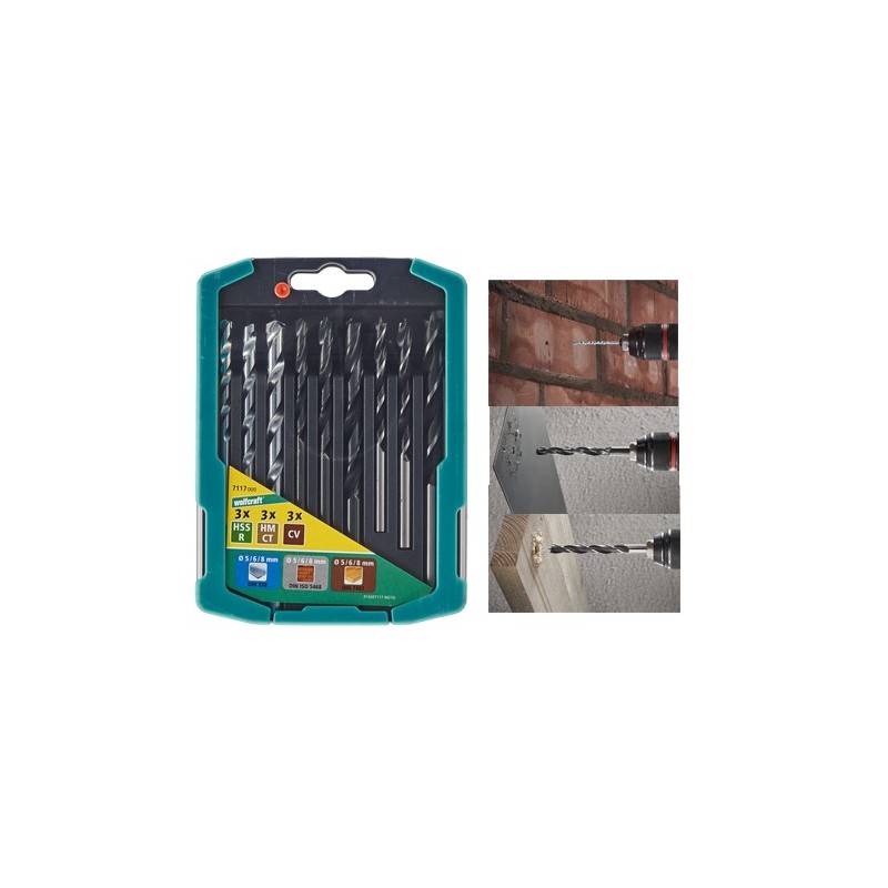 BROCAS JGO 9PZS SURTIDO 7117000 WOLFCRAFT