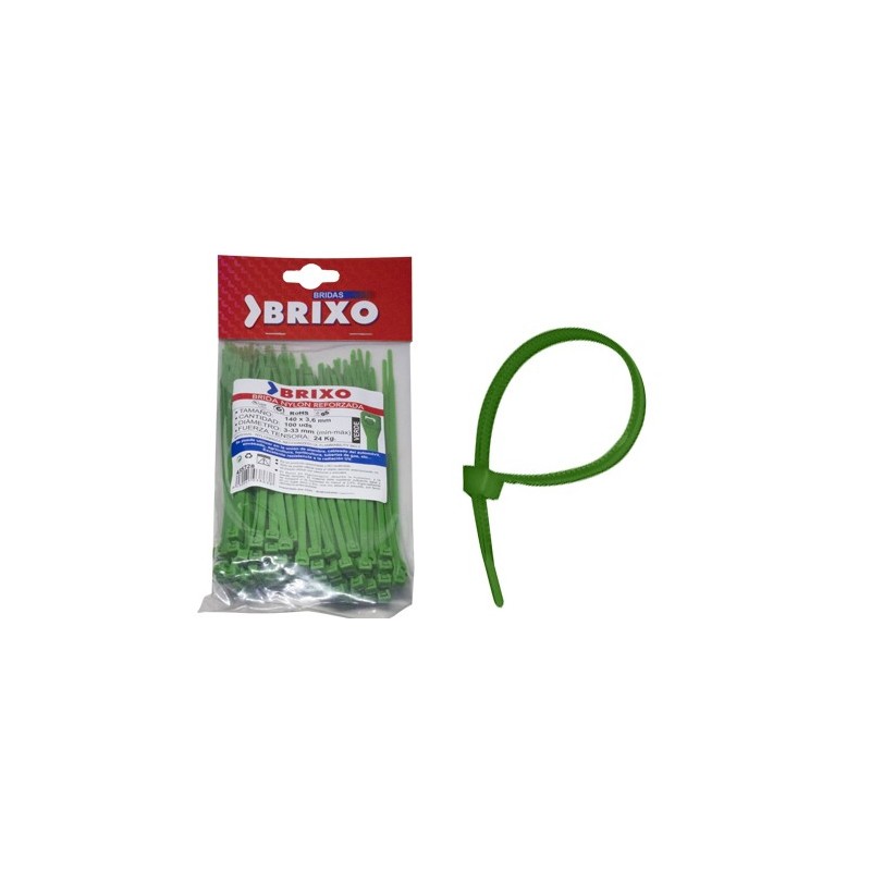 BRIDA VERDE BRIXO 200X3,6MM (100U) 435729