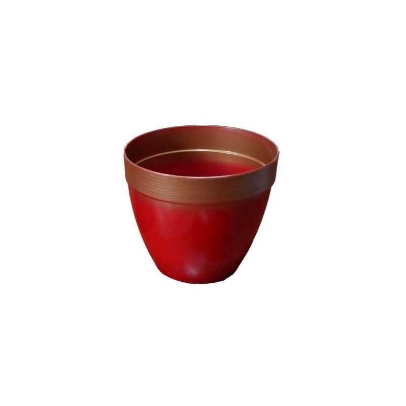 MACETA EXCL 16CM ROJA BRILLO ORO TOUCHB16-450