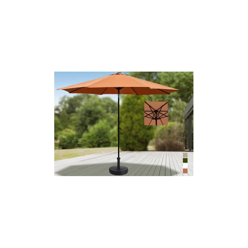 SOMBRILLA ALUMINIO 300CM 38MM POLIESTER TERRACOTA MANIVELA