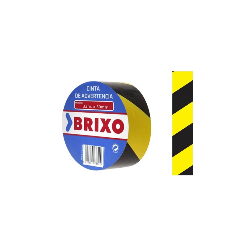 CINTA SEÑALIZACION ADHESIVA NEGRA/AMARILLO 50mmx33m 801410