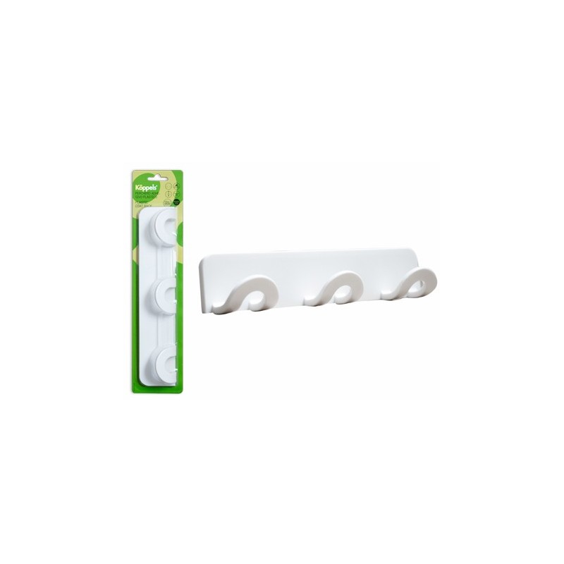 PERCHERO 3 ARCOS ADH. Y POS.TORNILLOS BL  P5002B