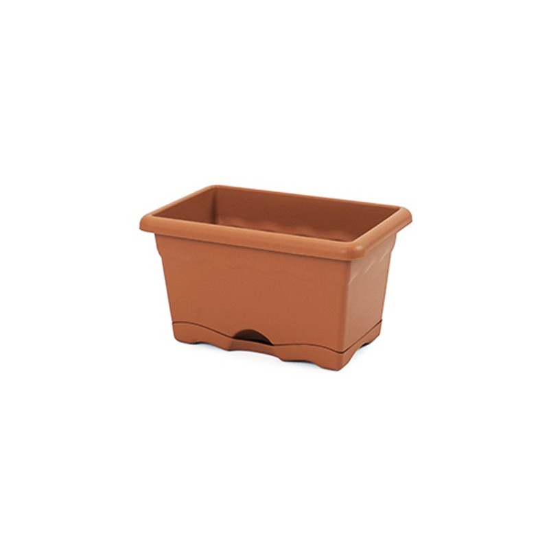 JARDINERA CON PLATO NINFA PLASTIKEN 80X20CM 7580