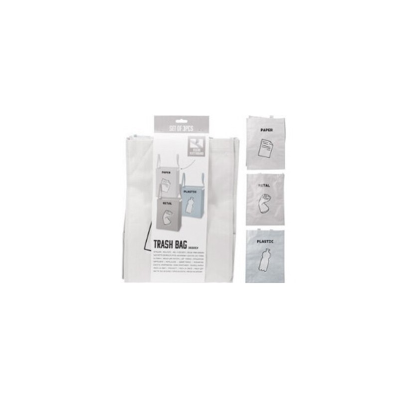 BOLSAS BASURA RECICLAJE 3 SET RAFIA  30x30x39 CM  DG9920070