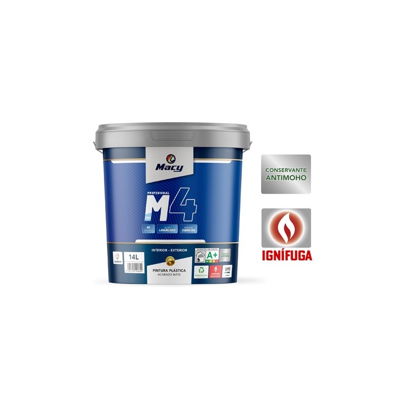 PINTURA PLASTICA MACY ANTIMOHO MATE M-4  4L