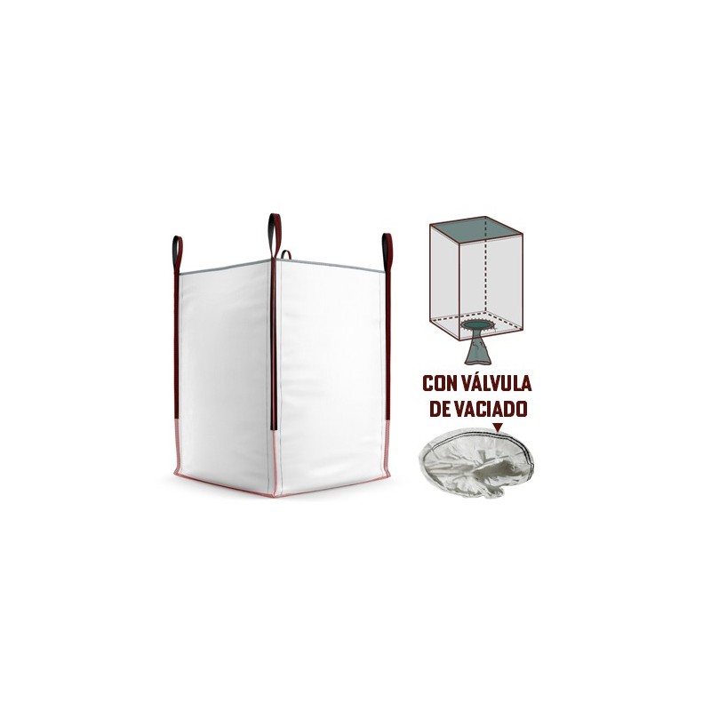 SACO BIG BAG 90X90X100 CON VALVULA VACIADO 10009