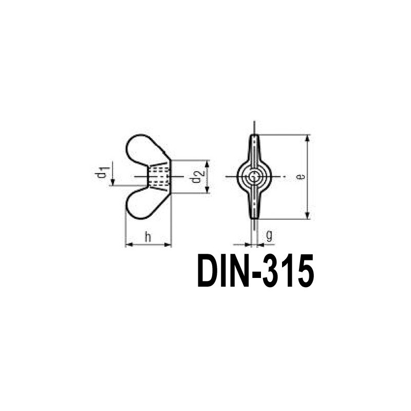 TUERCA MARIPOSA  4MM INOX 315  500U