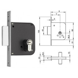 CERRADURA 701-70 HN S/CILINDRO