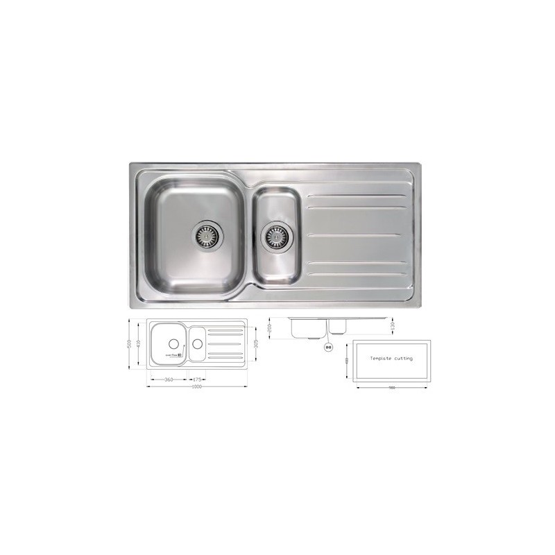 FREGADERO 1+1/2C+1E 100X50 690330 F20CM