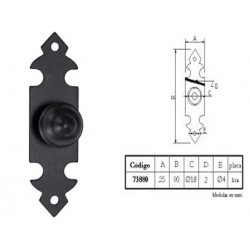 TIRADOR POMO PLACA 25X90...