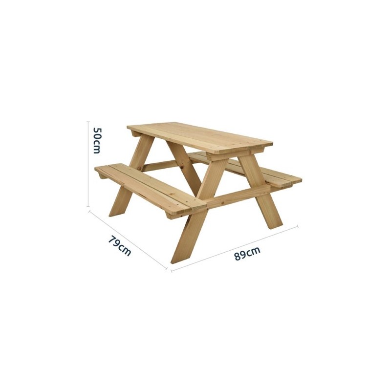 MESA PICNIC INFANTIL MADERA  79X89X50 CM. U1000010 PROMO
