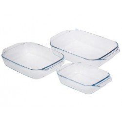 BANDEJA CRISTAL HORNO SET 3...