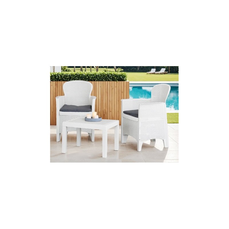 SILLON Y MESA 3 PZAS BLANCO 85,5 X 57 X 59 CM. M:40X47X60 CM 042280300 PROMO
