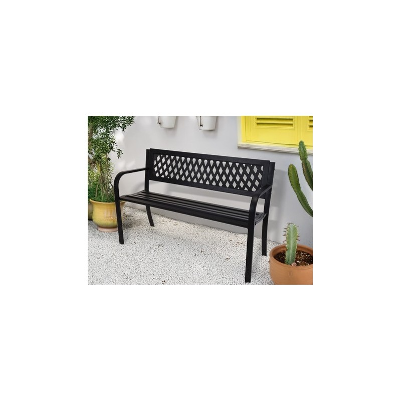 BANCO JARDIN 119X75 ACERO NEGRO YA3000010 PROMO