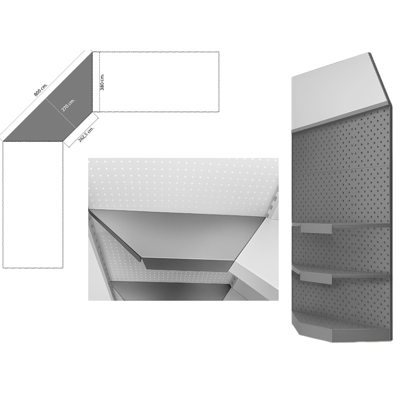 EXPOSITOR BRIXO ESTANTE ESQUINA 80X37 BRIXO