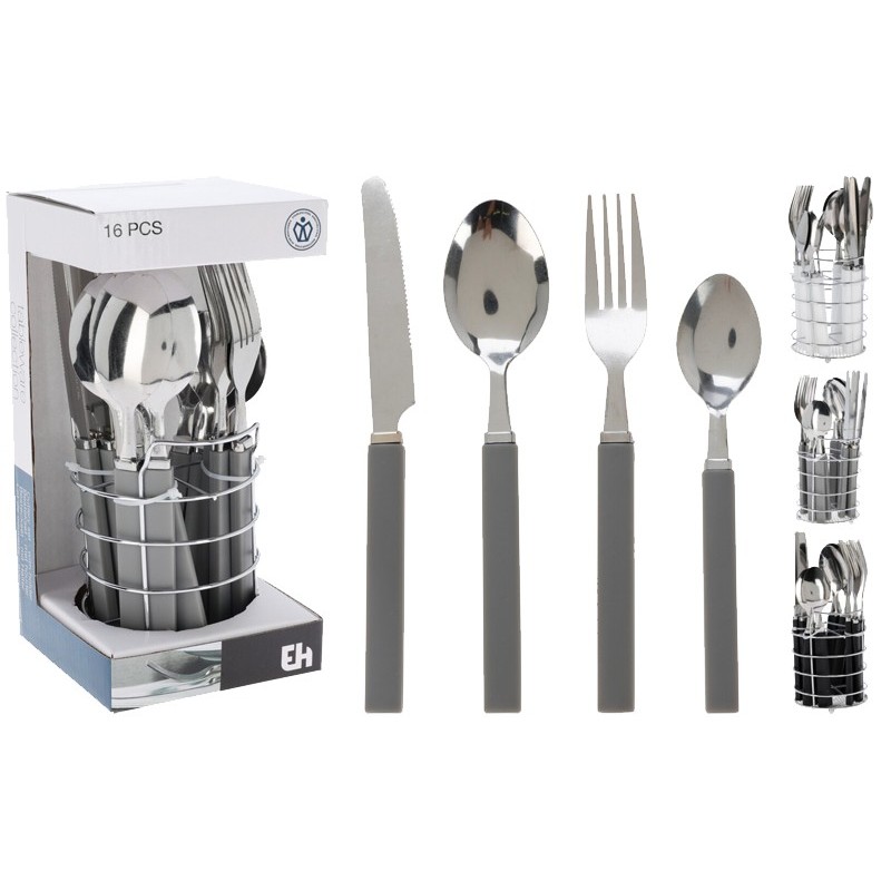 CUBIERTOS 16 PIEZAS + PORTACUBIERTO CC4100970