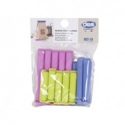 PINZAS CIERRABOLSAS SET 15 UD.