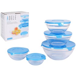 SET 5 BOLS CRISTAL TAPA...