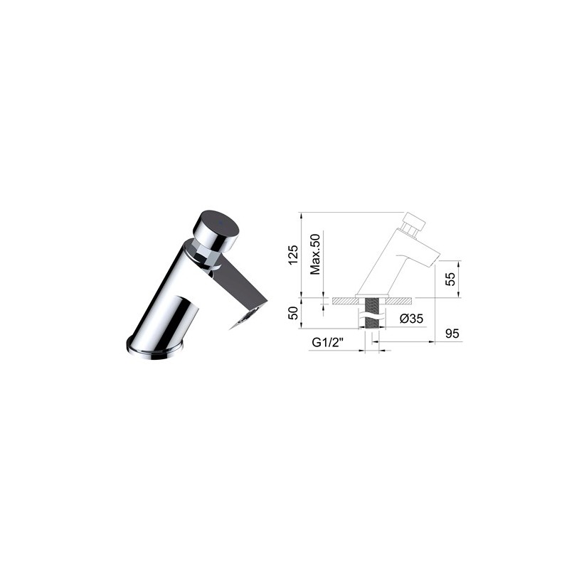 GRIFO LAVABO TEMPORIZADOR LAVABO 60734