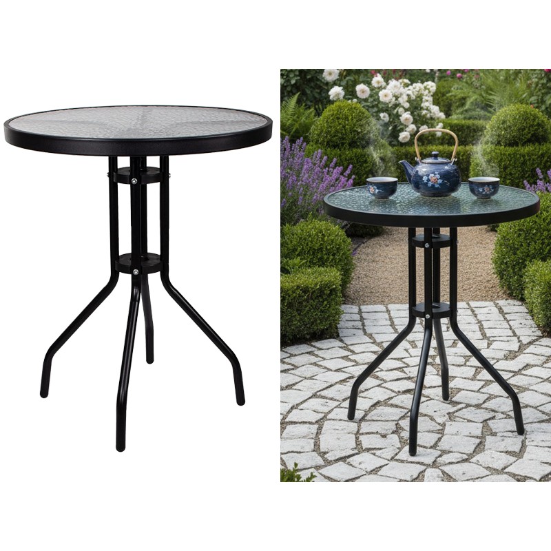 MESA  REDONDA JARDIN ACERO PANAMA 60x70  900155