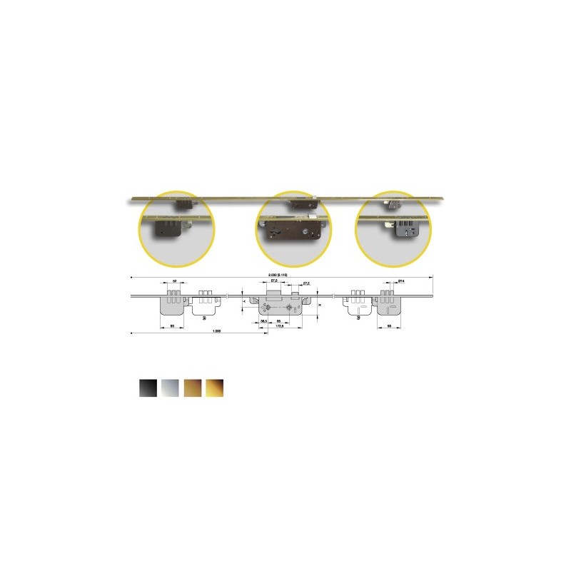 CERRADURA 8922-80 YL6 C/L NEGRA UK