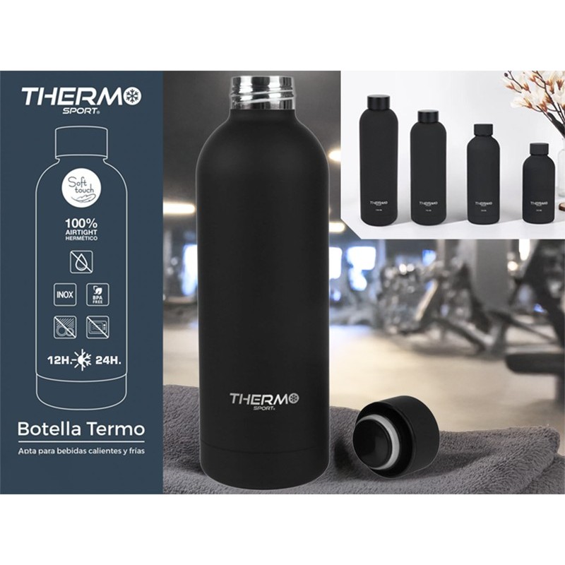 BOTELLA TERMO 750ML. NEGRO THERMOSPORT