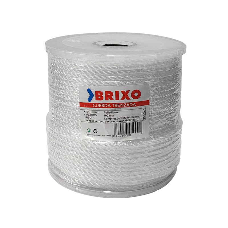 BRI-CUERDA PLASTICO  6MM R/100MTS BLANCO