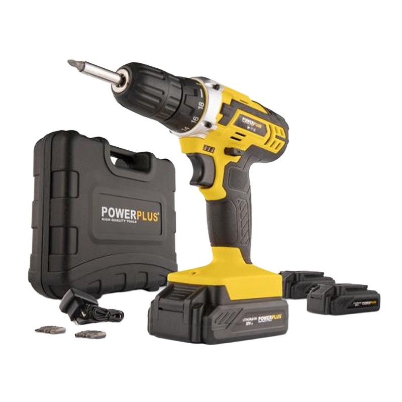 TALADRO ATORNILLADOR 20V - 3 BATERIAS POWX00501 POWERPLUS
