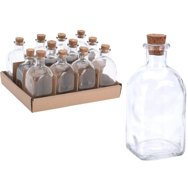 BOTELLA CRISTAL TAPÓN CORCHO 120 ML 695000010