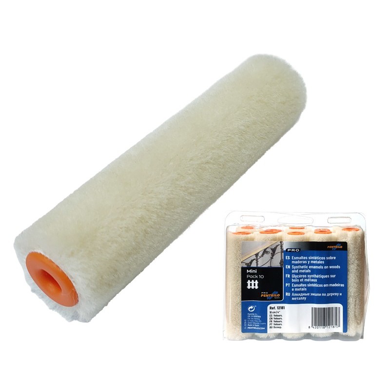 MINI RODILLO REC.VELOURS 10CM 10U 12181