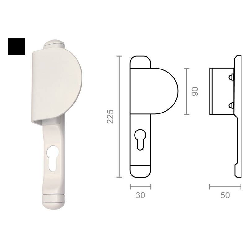 ASA PLACA ALUMINIO C/BOC NEGRA 68184