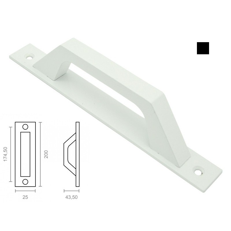 ASA PLACA RECTA ALUMINIO NEGRA 68019