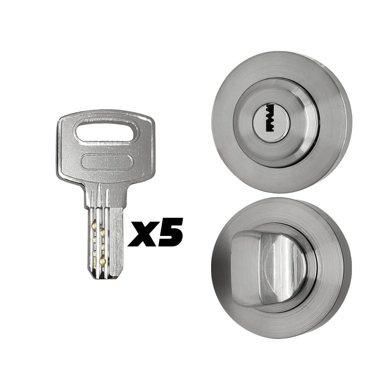 CONDENA MULETILLA CON LLAVE EXTERIOR NIQUEL 70mm