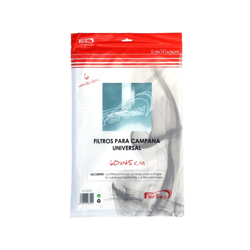 FILTRO CAMPANA UNIVERSAL PAPEL 60X45CM. FERSAY